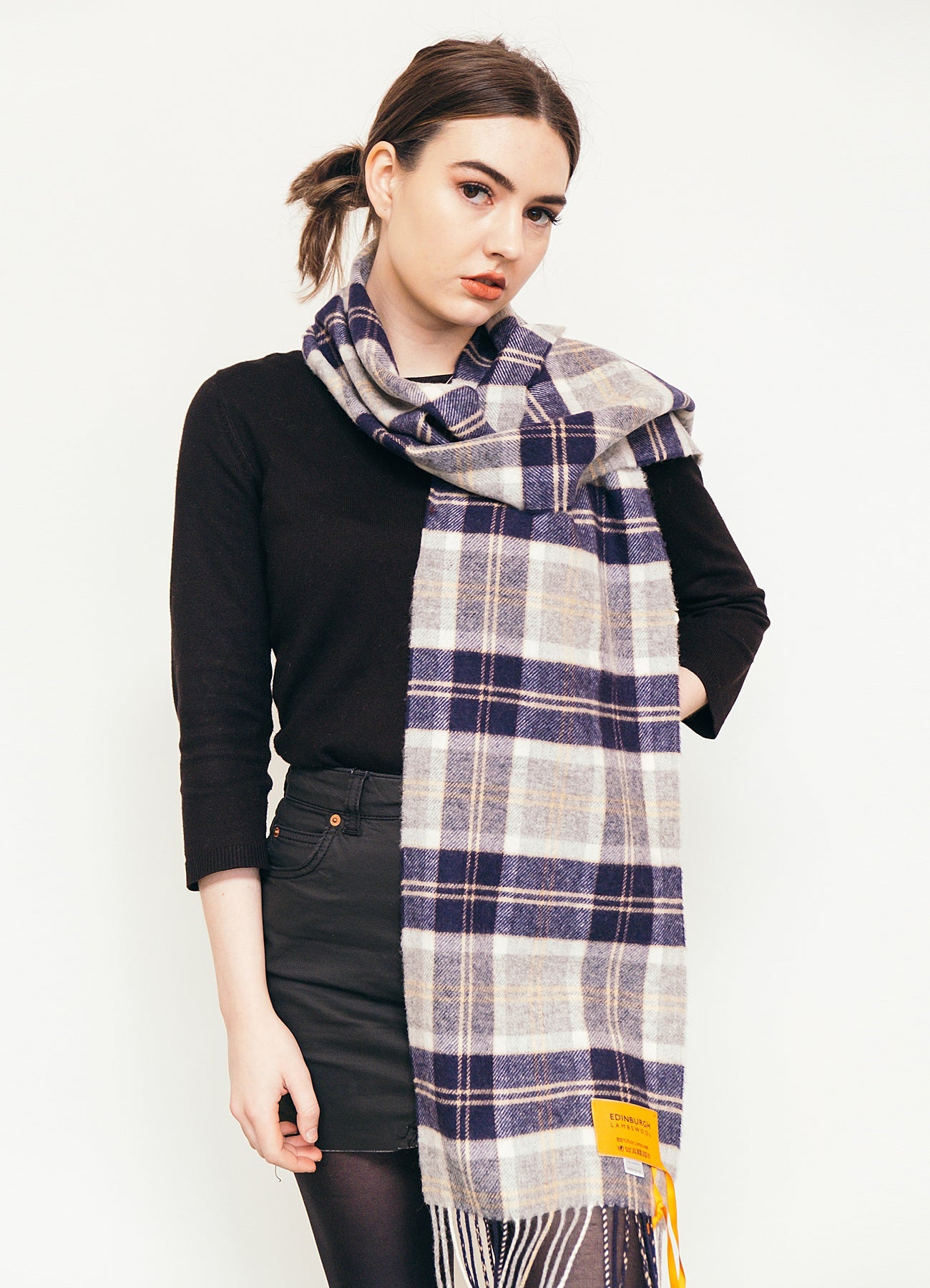 Bannockbane Silver Lambswool Scarf - Made in Scotland 100% Pure Lambswool