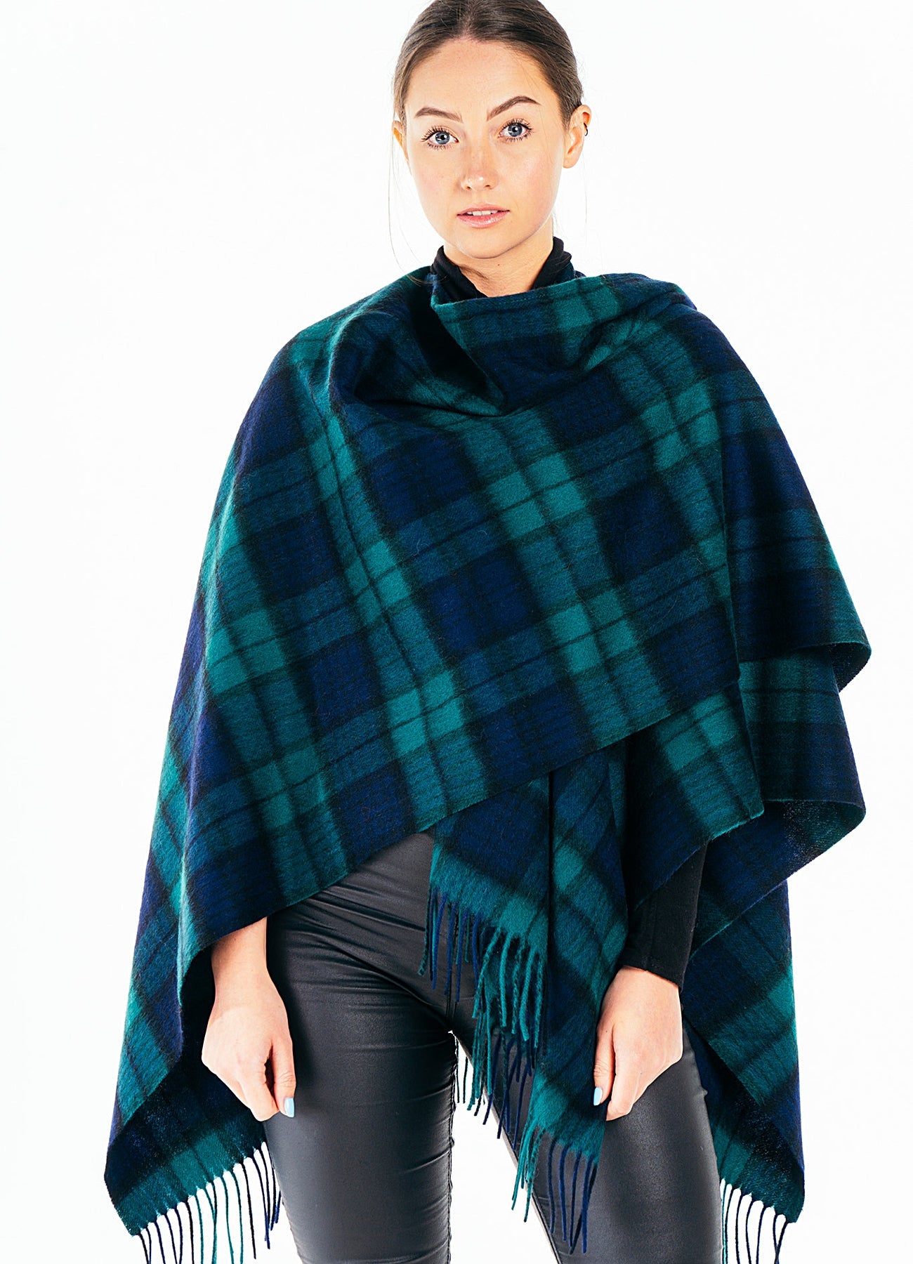 Black Watch Cape 100% Pure Cashmere