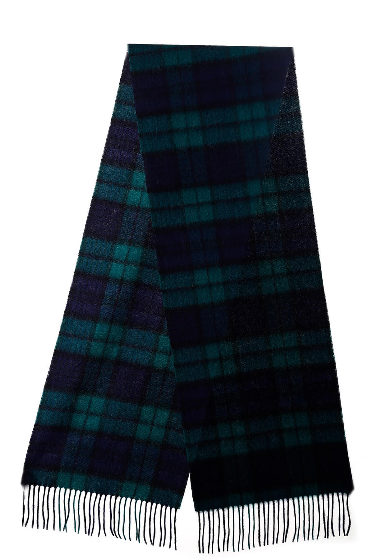 100% Pure Cashmere Scarf Design Black Watch Tartan - Small Size