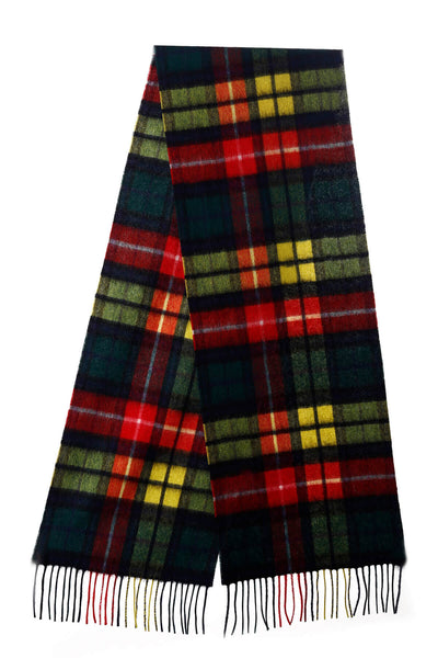 100% Pure Cashmere Scarf Scottish Design Buchanan Tartan - Small Size