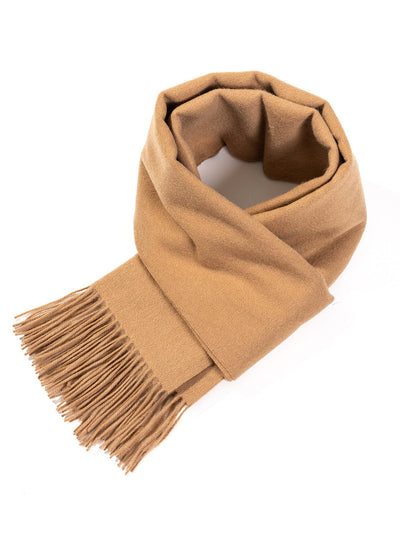 Plain Scarf Camel Oversized Wrap 100% Pure Lambswool