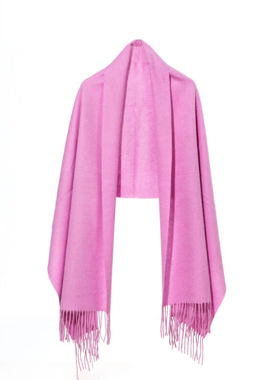 Plain Scarf Dark Pink Oversized Wrap 100% Pure Lambswool