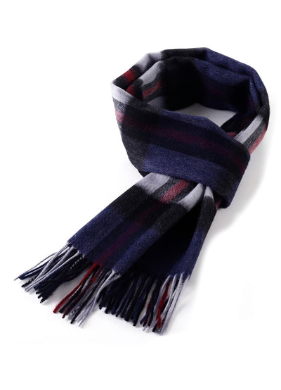 100% Pure Cashmere Scarf Scottish Design Navy - Small Size