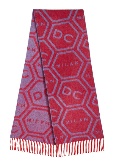 DC Monogram Red Scarf 100% Pure Lambswool