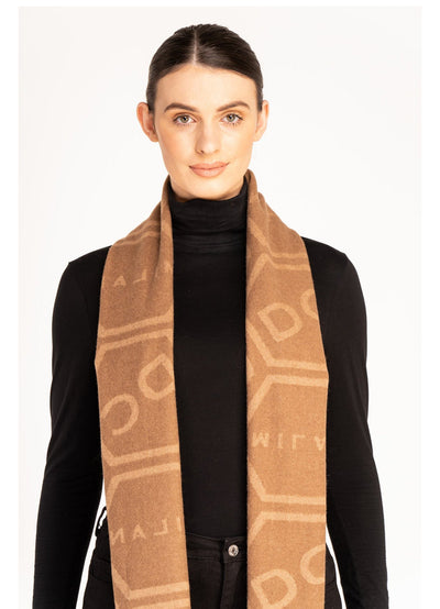 DC Monogram Camel Scarf 100% Pure Lambswool