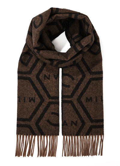 DC Monogram Brown Scarf 100% Pure Lambswool