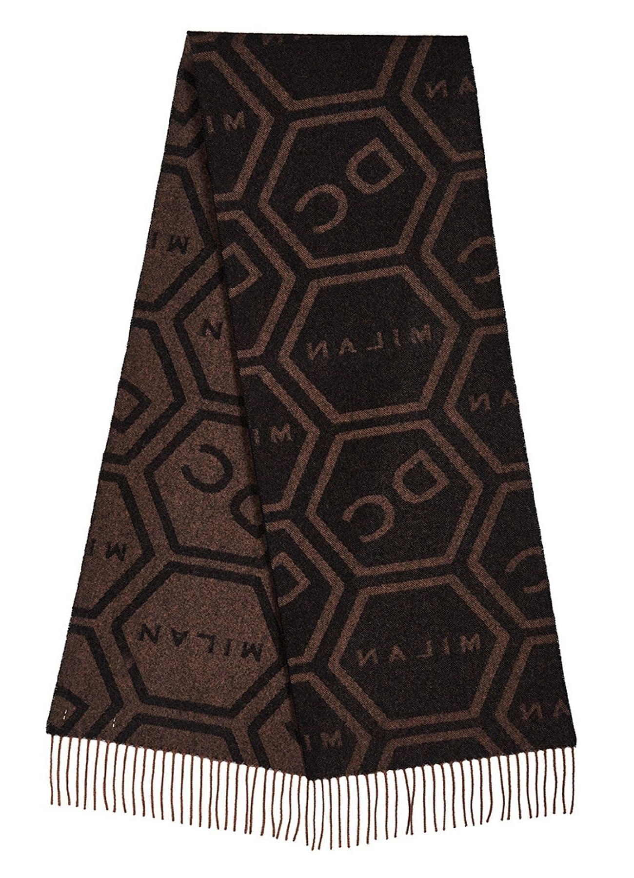 DC Monogram Brown Scarf 100% Pure Lambswool