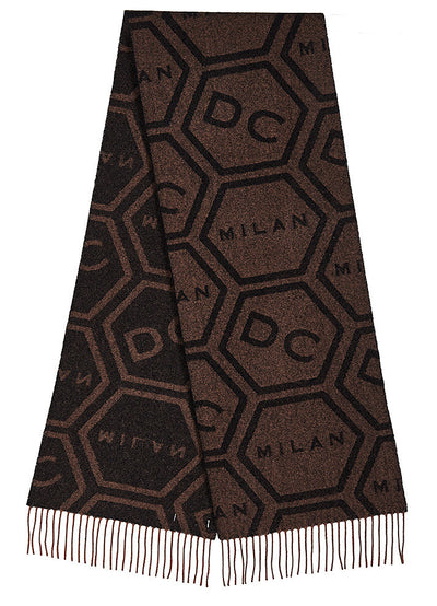 DC Monogram Brown Scarf 100% Pure Lambswool