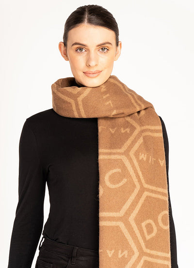 DC Monogram Camel Stole 100% Pure Lambswool