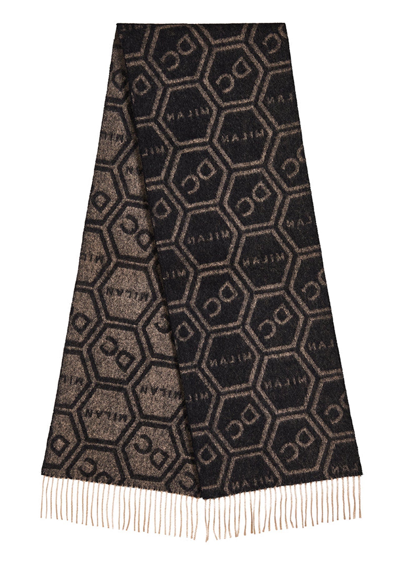 DC Monogram Black Scarf 100% Pure Lambswool