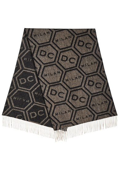 DC Monogram Charcoal Stole 100% Pure Lambswool