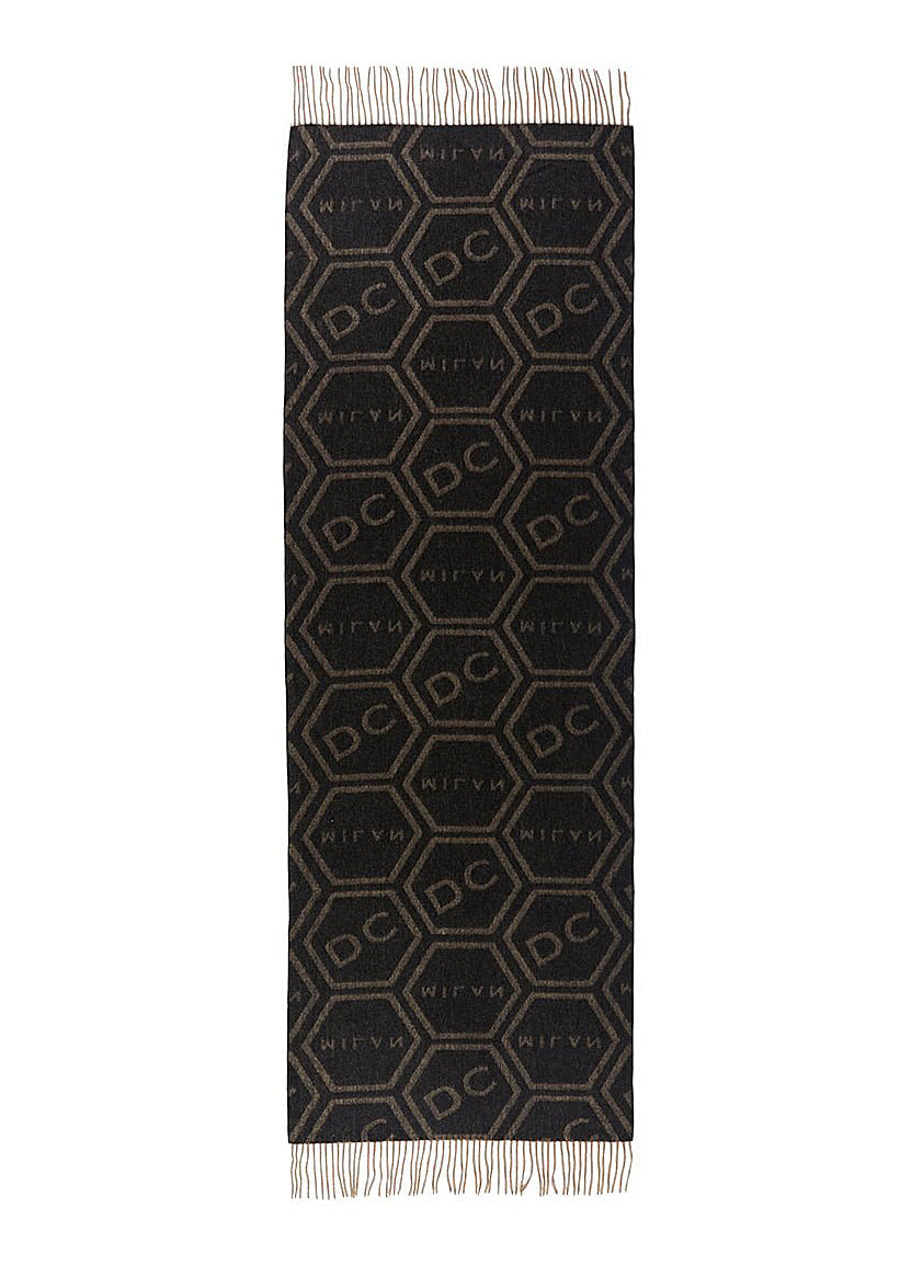 DC Monogram Charcoal Stole 100% Pure Lambswool