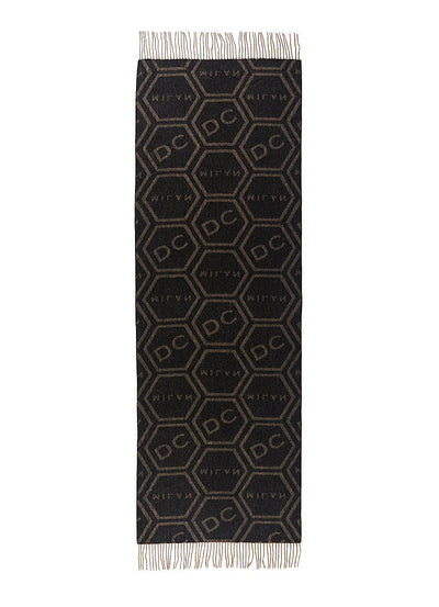 DC Monogram Charcoal Stole 100% Pure Lambswool