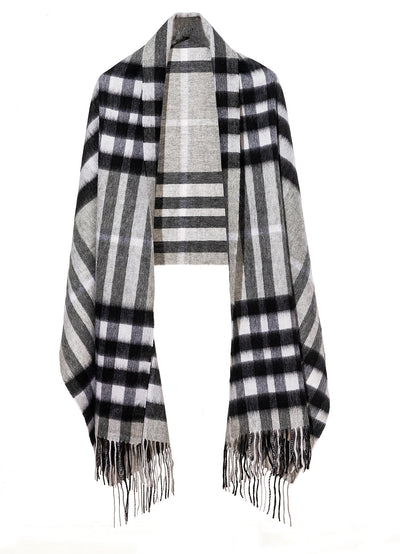 Scarf DC Check Oversized Wrap 100% Pure Lambswool