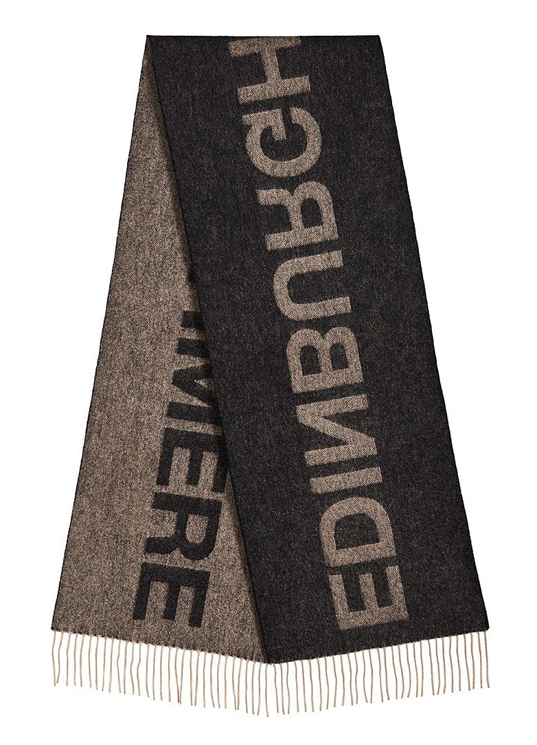 Edinburgh Charcoal Scarf 100% Pure Lambswool