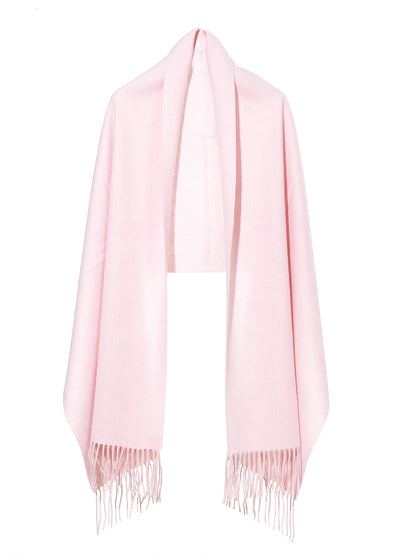 Plain Scarf Light Pink Oversized Wrap 100% Pure Lambswool