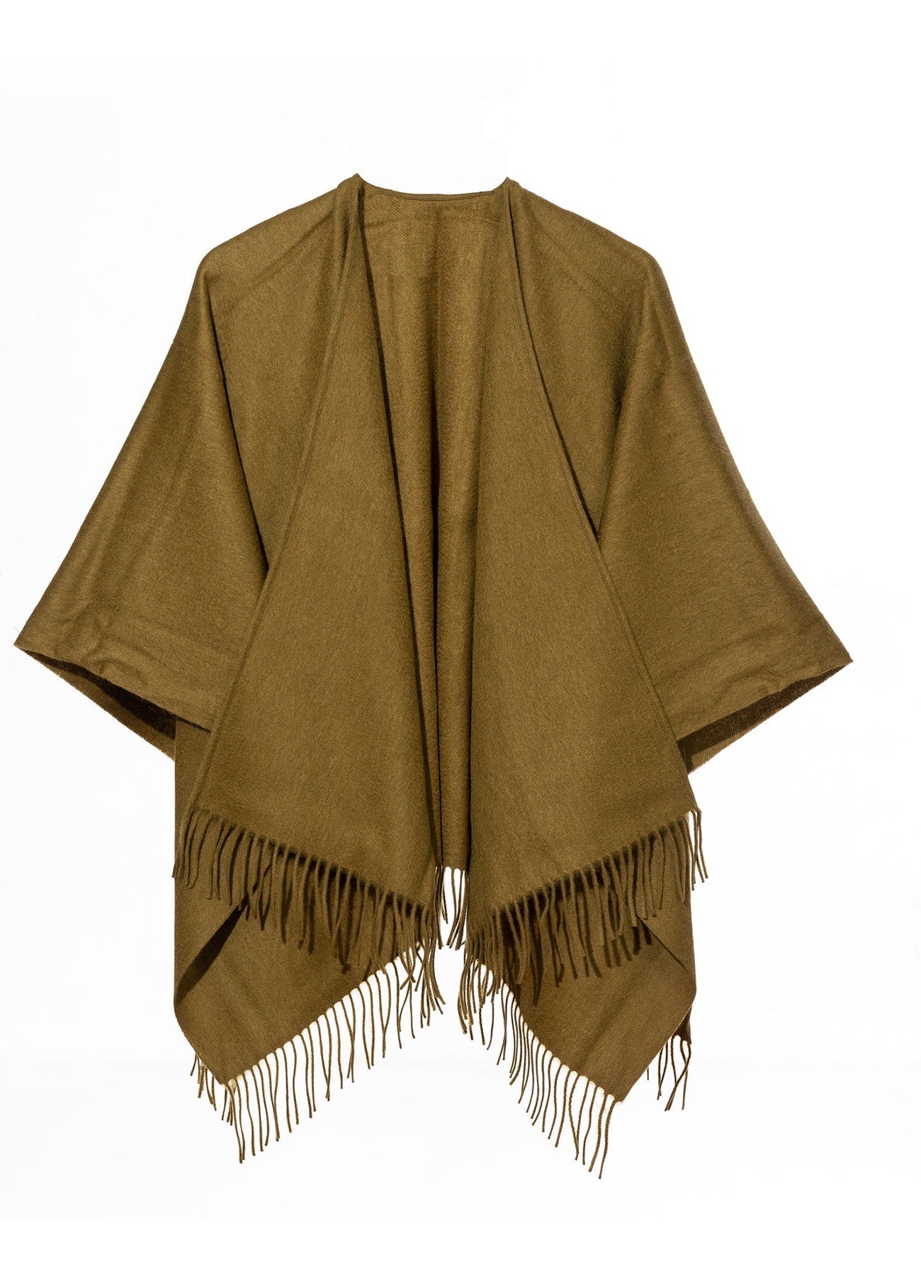 Plain Cape Green Poncho 100% Pure Lambswool