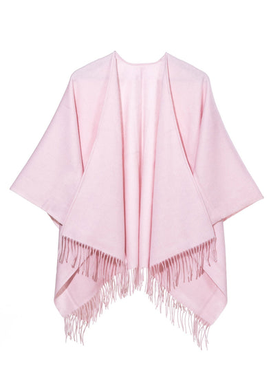 Plain Cape Light Pink Poncho 100% Pure Lambswool