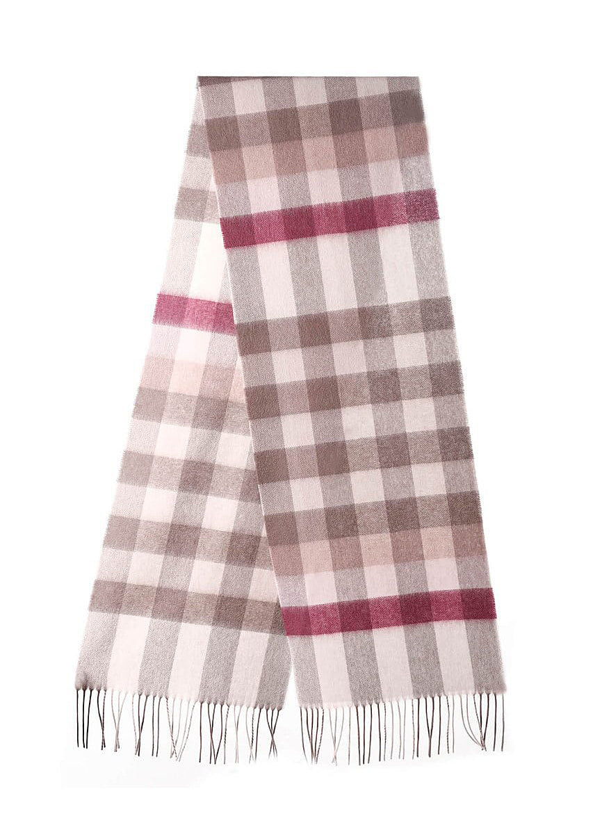 Scarf  100% Pure wool Scottish Design Pink Check