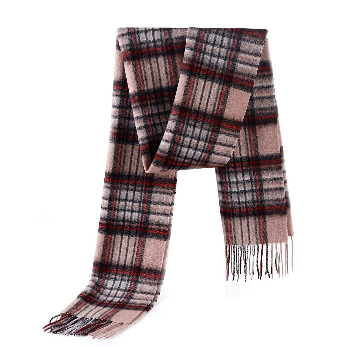 Scarf Stewart Camel Tartan 100% Pure Lambswool