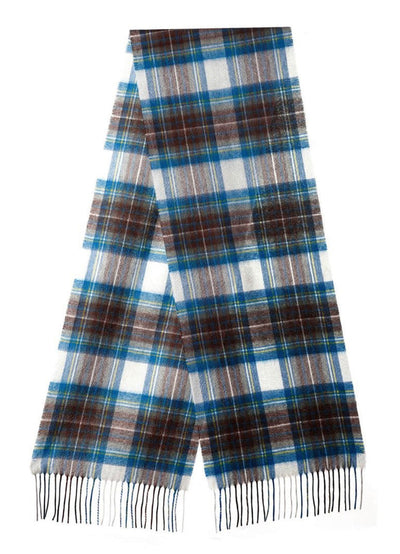 Scarf Stewart Muted Blue Tartan 100% Pure Lambswool