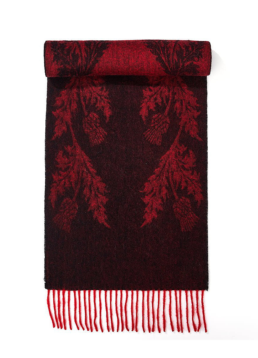 Double Thistle Red Stole 100% Pure Lambswool