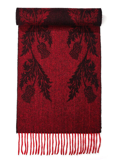 Double Thistle Red Stole 100% Pure Lambswool