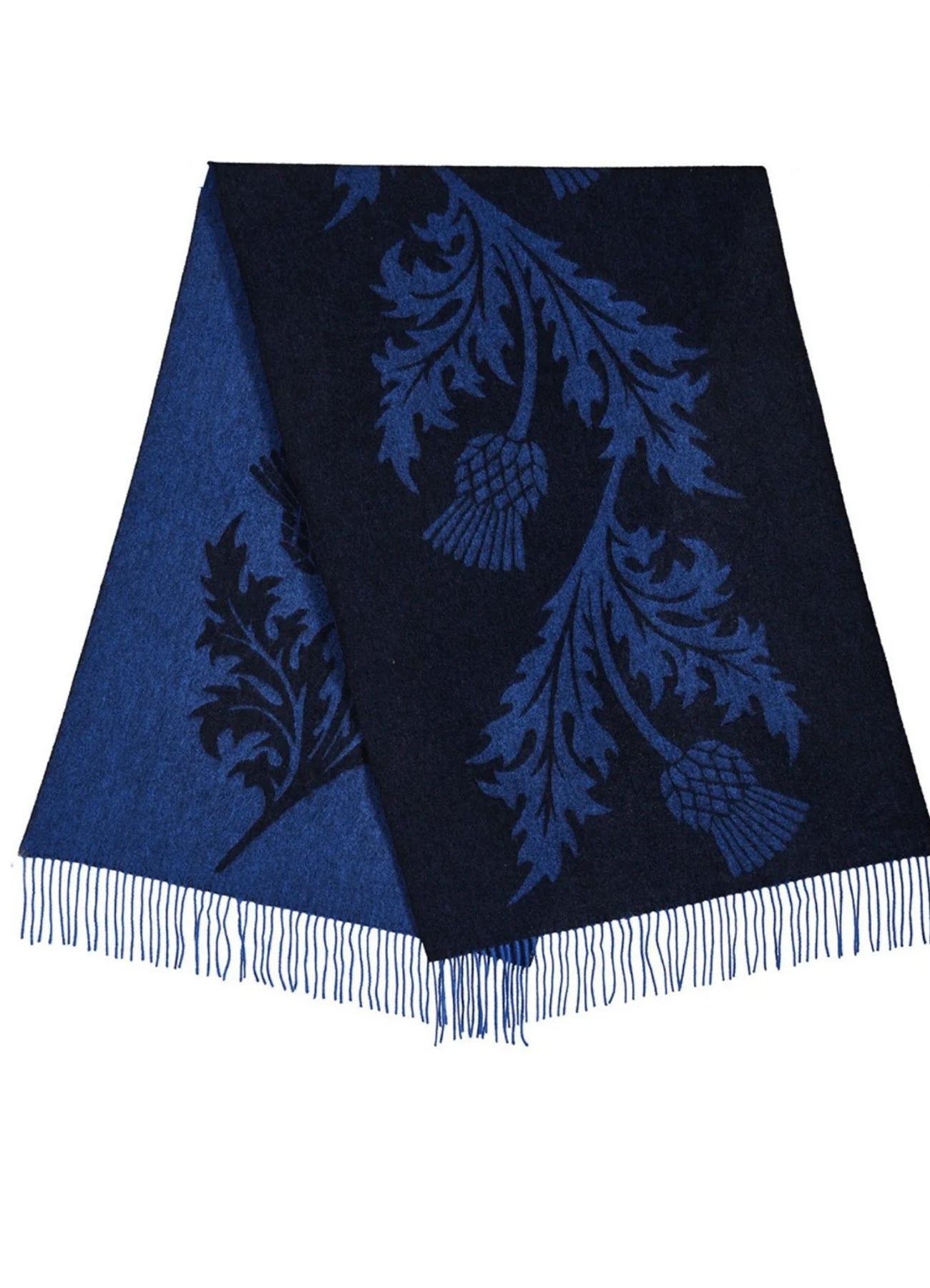 Single Thistle Navy Stole 100% Pure Lambswool