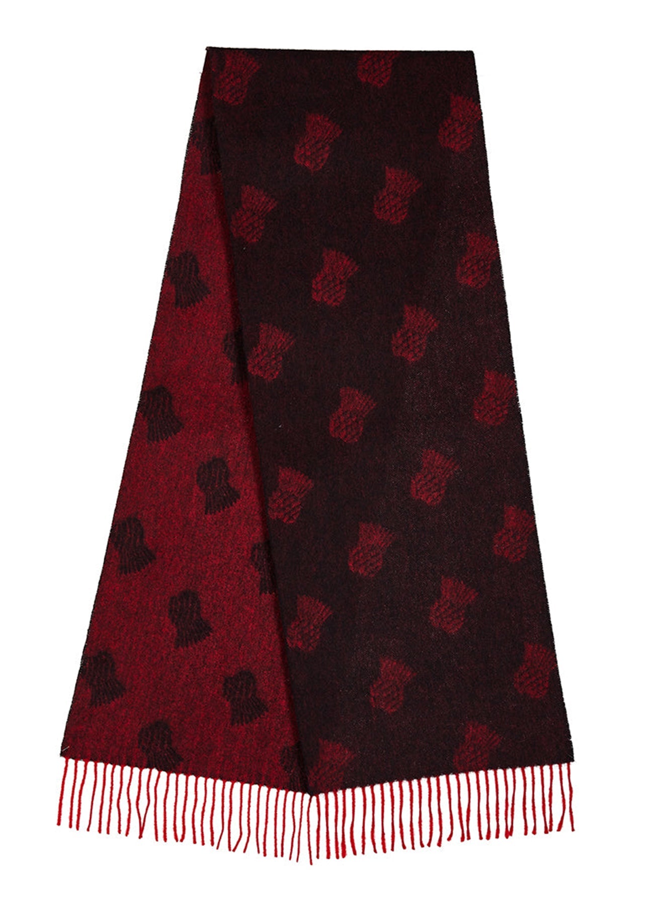 Thistle Small Red Scarf 100% Pure Lambswool