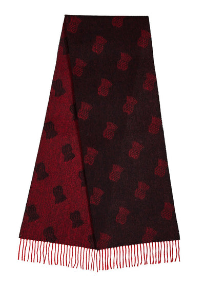 Thistle Small Red Scarf 100% Pure Lambswool