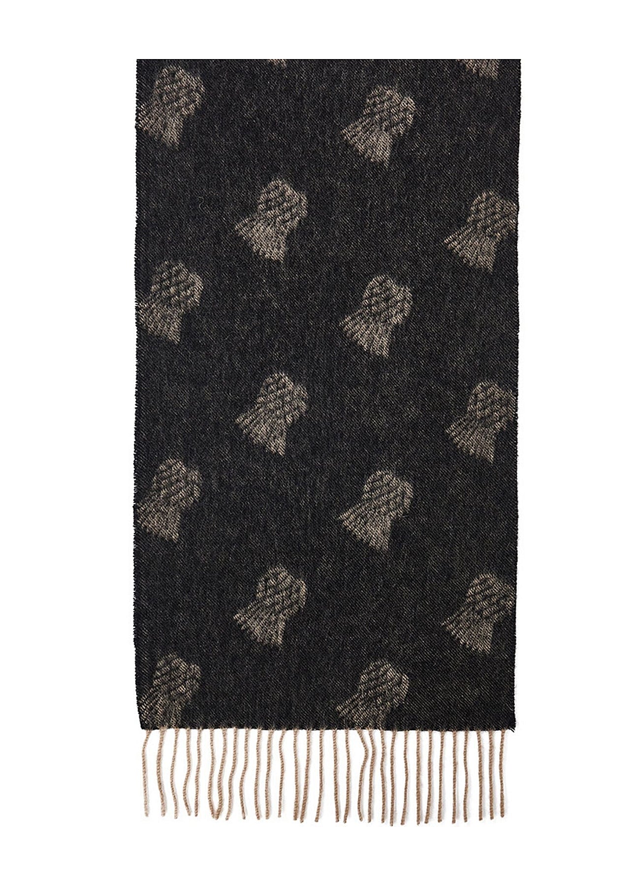 Small Thistle Charcoal Stole 100% Pure Lambswool