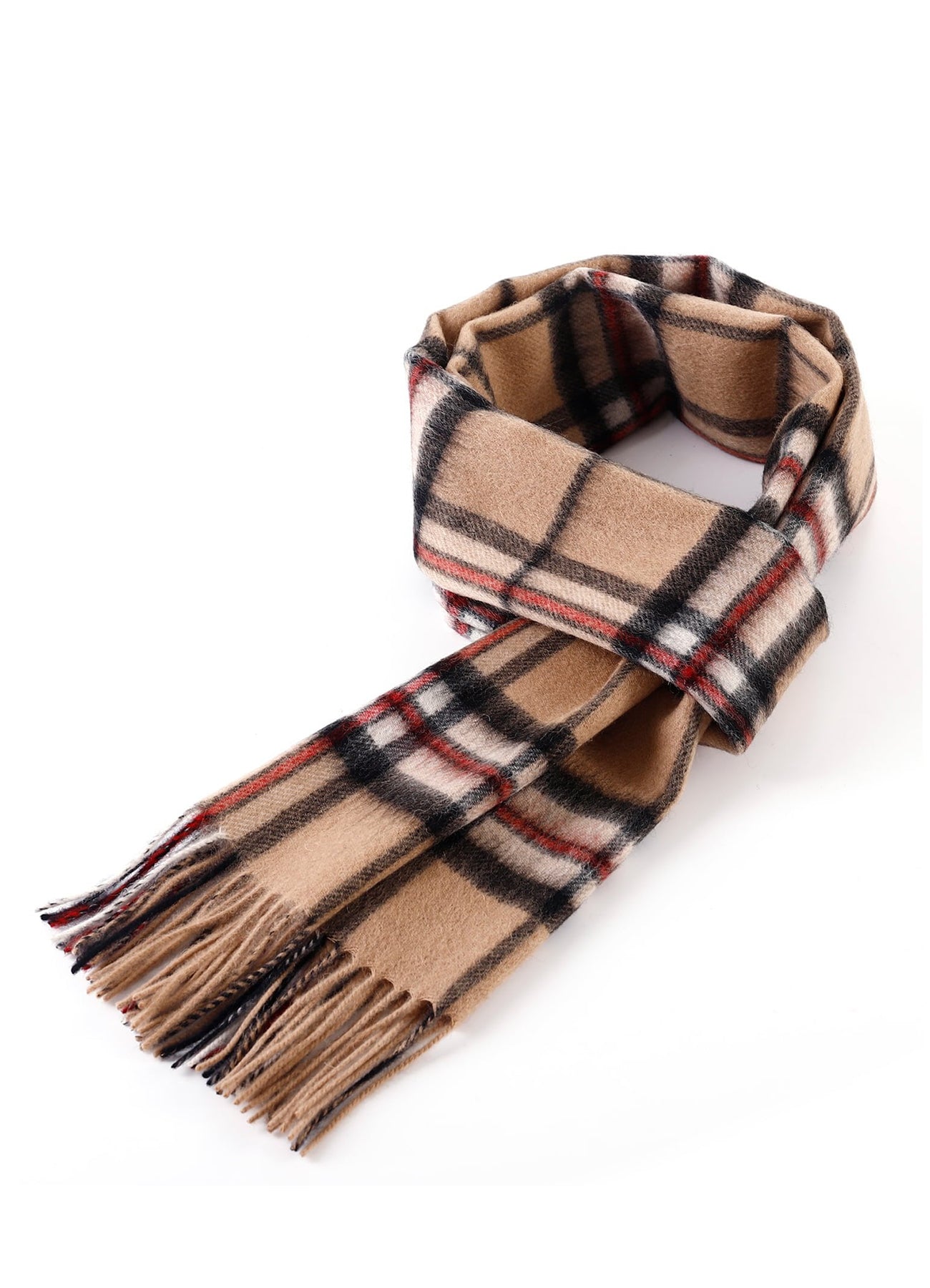 Scarf Thomson Camel Tartan 100% Pure Lambswool